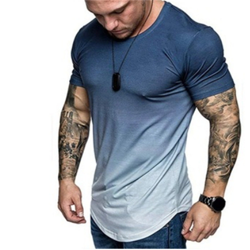 Personalized 3D Digital Printing Round Neck Casual Summer Men's Sports Short-sleeved T-shirt